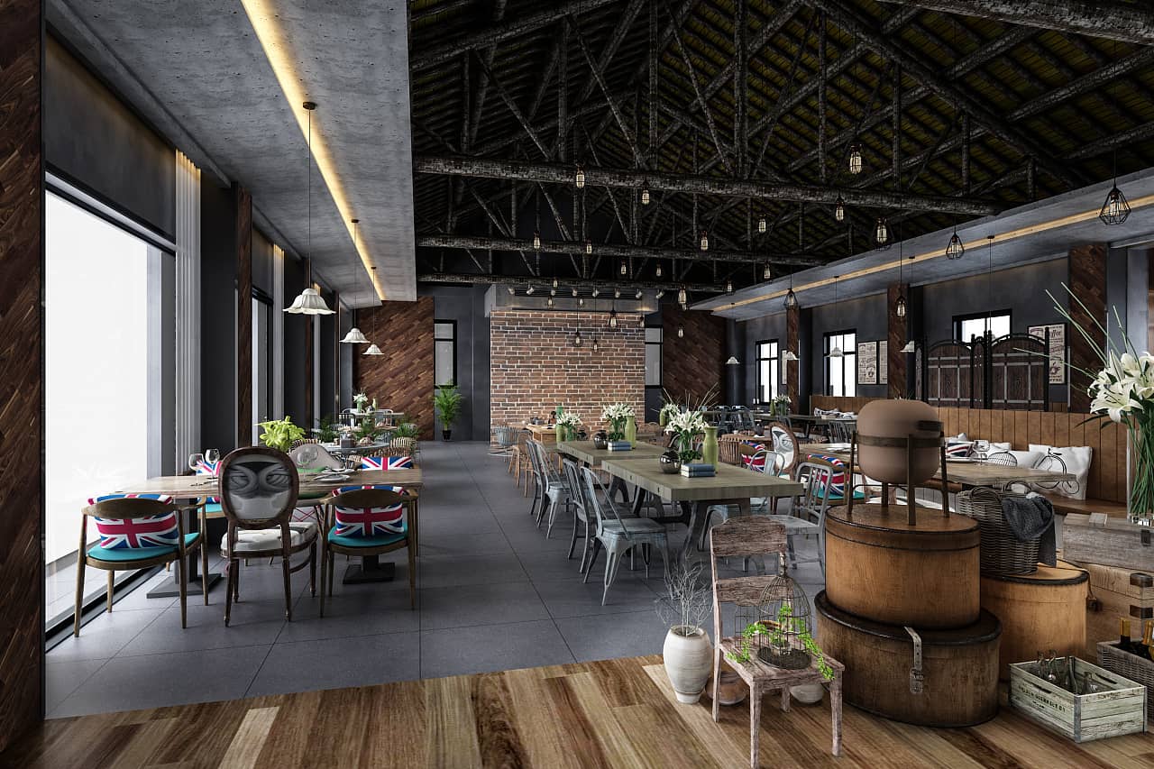 复古主题风格餐厅设计欣赏