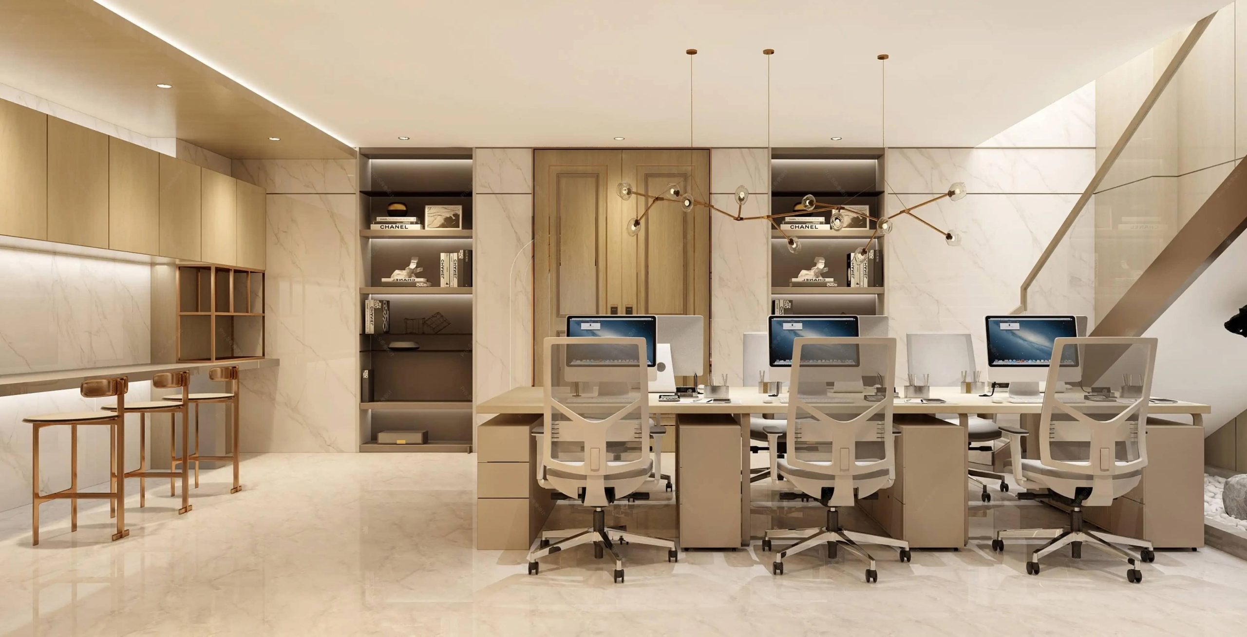 昆明某企业现代风格办公室装修效果图