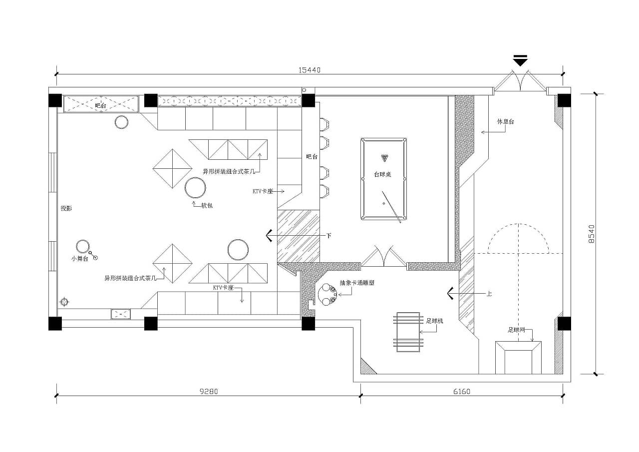 某公司办公室装修设计平面布局图